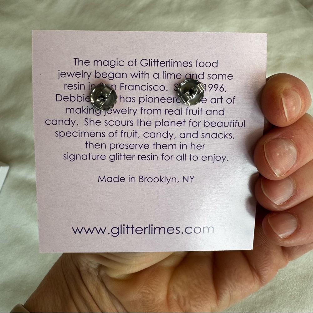 Glitterlimes REAL Cheez-It Square Orange Earrings Snack-Core - Picture 4 of 5